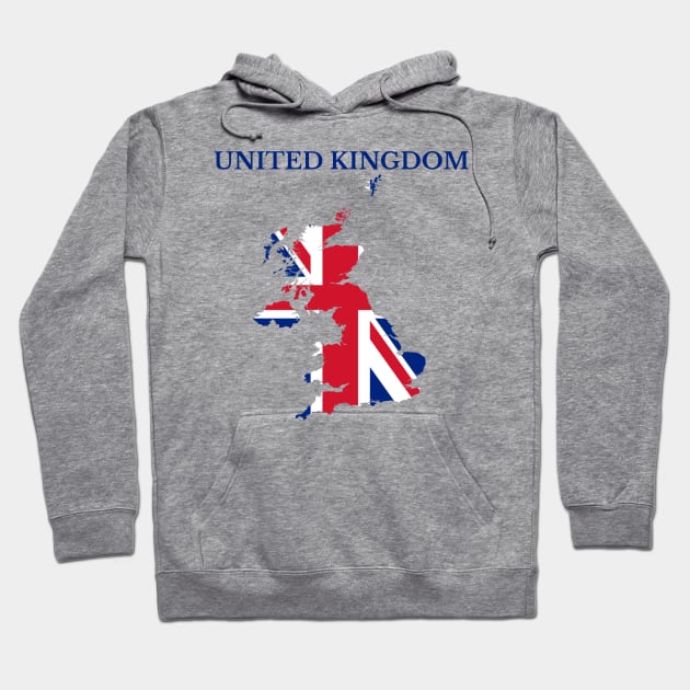 United Kingdom Map Flag Hoodie by maro_00